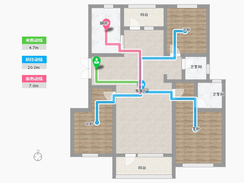 吉林省-辽源市-东丰县罗兰香谷·南山园-102.70-户型库-动静线