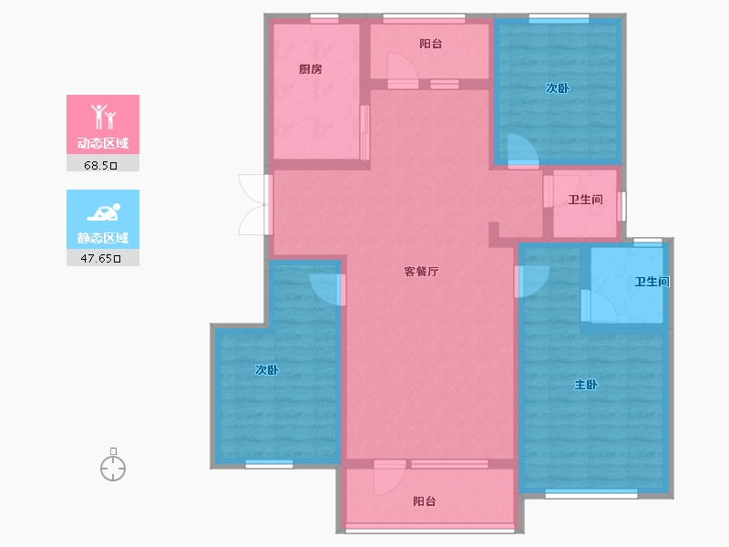 吉林省-辽源市-东丰县罗兰香谷·南山园-102.70-户型库-动静分区