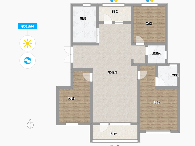 吉林省-辽源市-东丰县罗兰香谷·南山园-102.70-户型库-采光通风