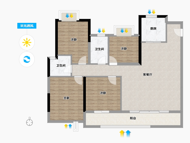 福建省-莆田市-​建发融创和鸣兰溪-112.74-户型库-采光通风