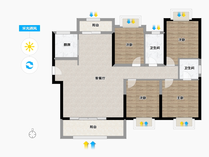 福建省-莆田市-​建发融创和鸣兰溪-112.77-户型库-采光通风