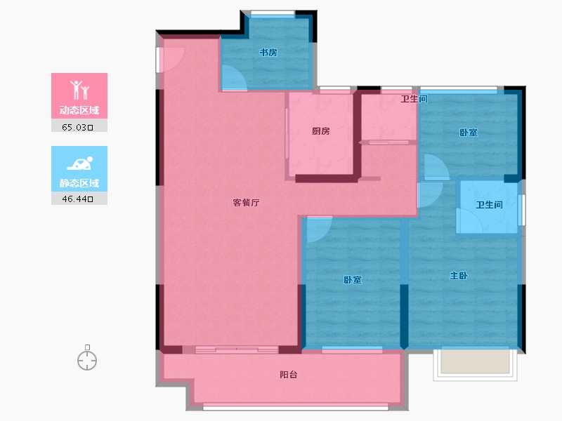 安徽省-宿州市-钟鑫·宸南里-100.00-户型库-动静分区