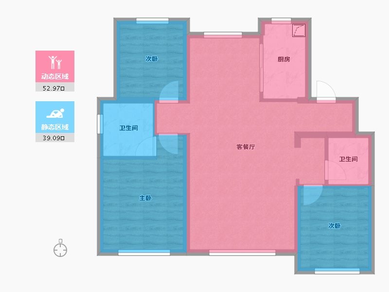 内蒙古自治区-赤峰市-朗润明珠小区-93.00-户型库-动静分区