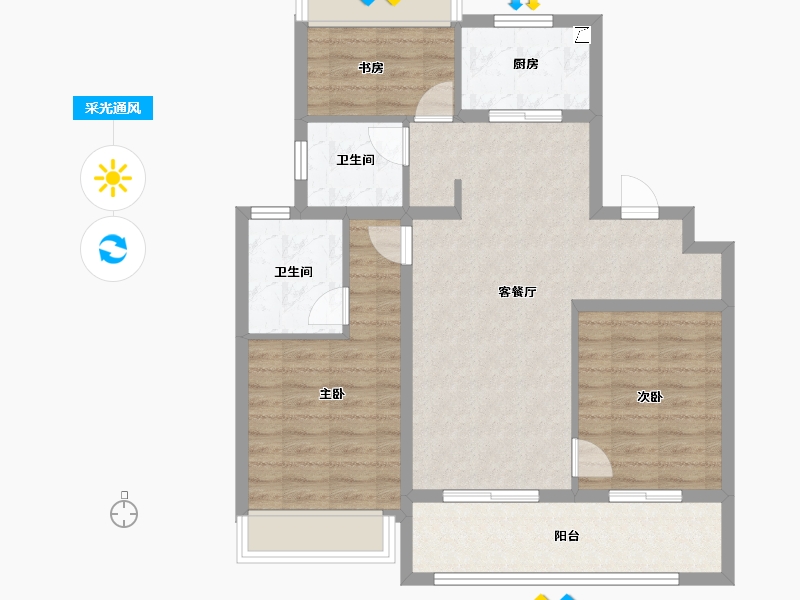 江苏省-扬州市-招商云萃-82.41-户型库-采光通风