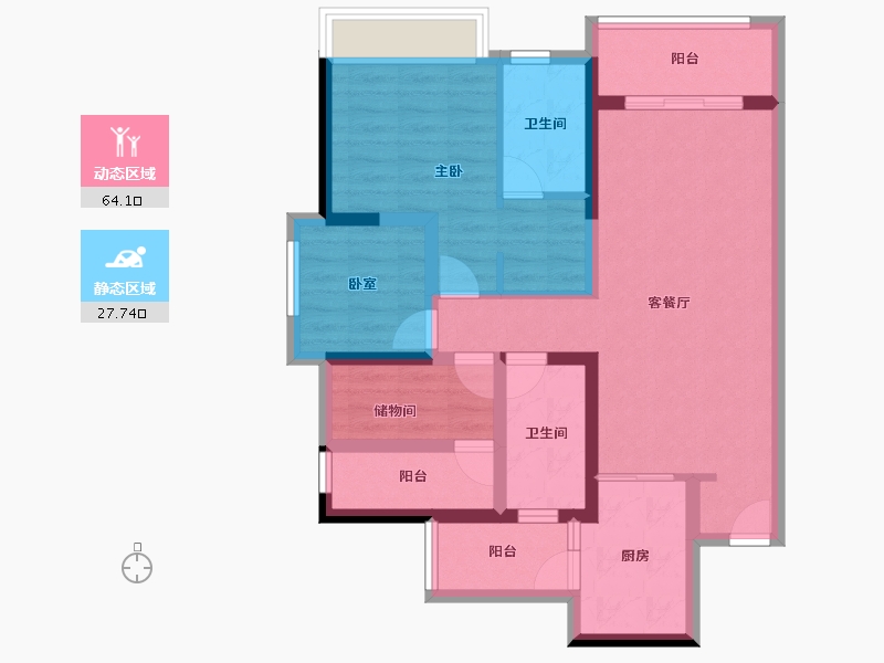 广东省-佛山市-朝安金茂悦-80.00-户型库-动静分区