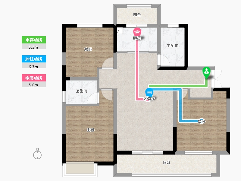 江苏省-扬州市-晶龙宸龙学府-100.80-户型库-动静线