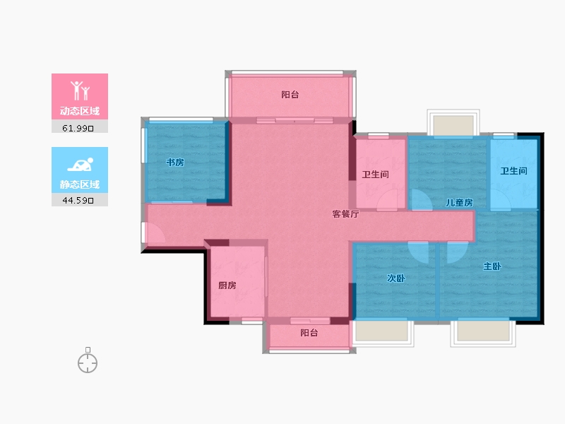 广东省-揭阳市-阳光城·宏和翡翠湾-95.38-户型库-动静分区