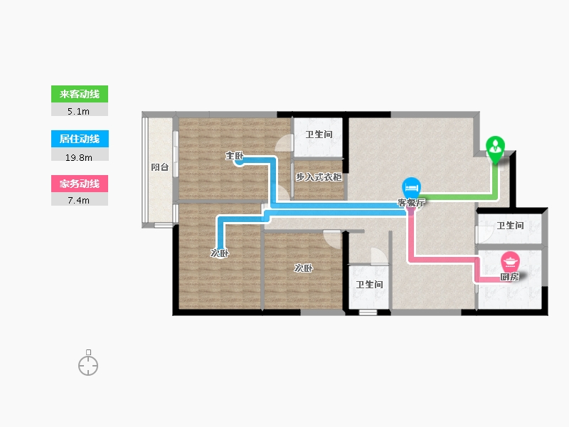 浙江省-杭州市-广宇平海公寓-122.00-户型库-动静线