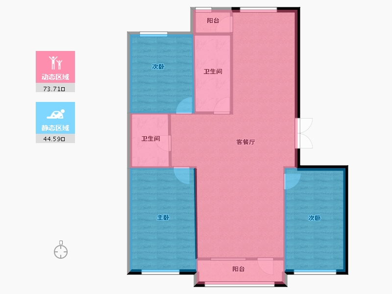 吉林省-辽源市-四平阳光首府-109.31-户型库-动静分区