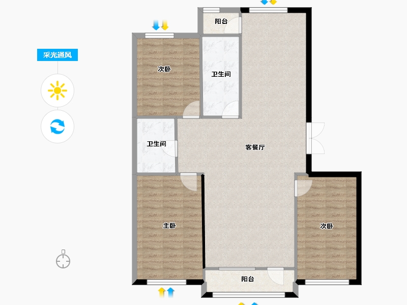 吉林省-辽源市-四平阳光首府-109.31-户型库-采光通风