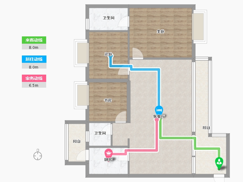 贵州省-贵阳市-花果园-Q区-105.00-户型库-动静线