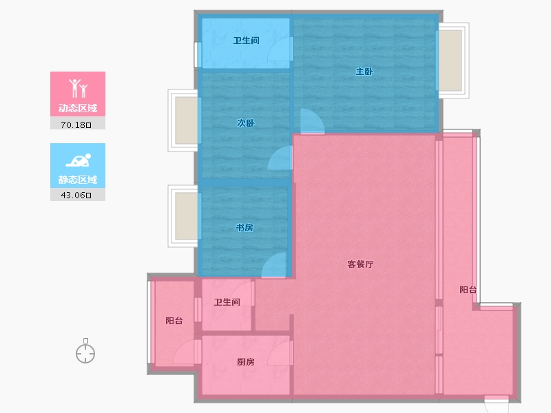 贵州省-贵阳市-花果园-Q区-105.00-户型库-动静分区