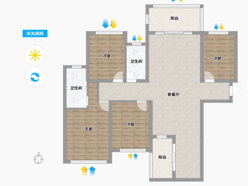 广西壮族自治区-贵港市-海联·凯旋国际-115.95-户型库-采光通风