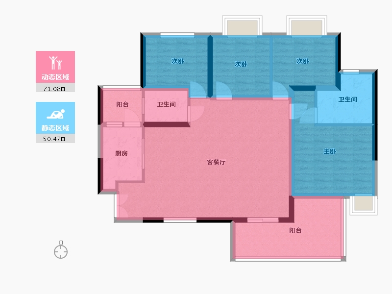 贵州省-贵阳市-多彩贵州城-112.00-户型库-动静分区