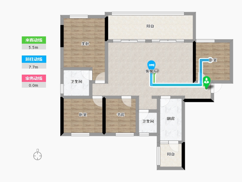 四川省-绵阳市-树高上院-105.07-户型库-动静线