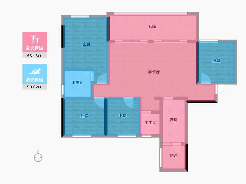 四川省-绵阳市-树高上院-105.07-户型库-动静分区