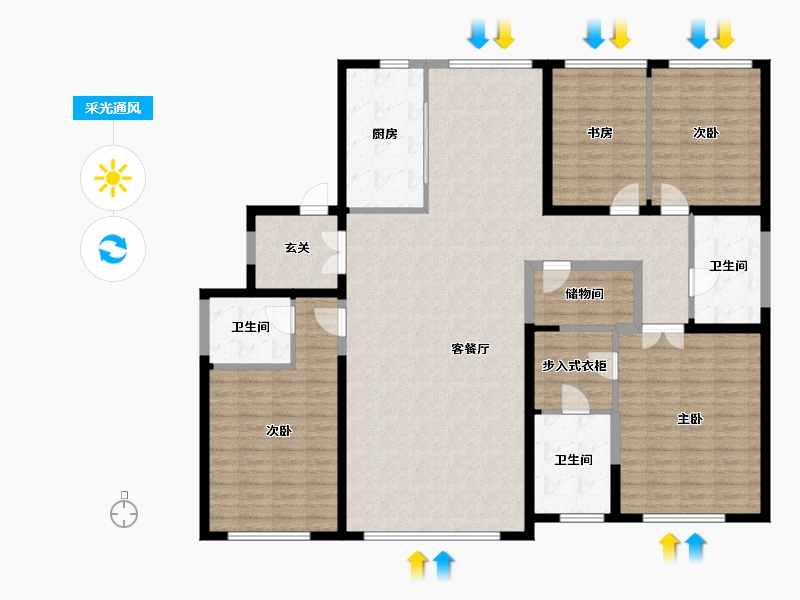 宁夏回族自治区-银川市-宝湖·天脊-168.03-户型库-采光通风