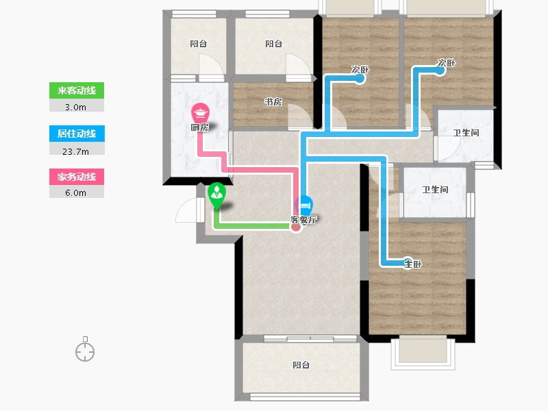 湖南省-长沙市-润和翰文府-96.00-户型库-动静线