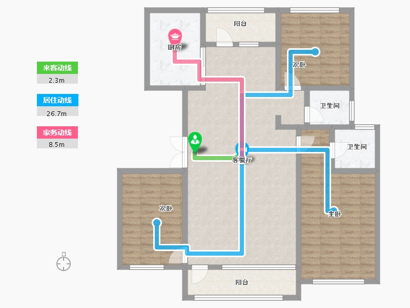 吉林省-辽源市-东丰县罗兰香谷·南山园-125.70-户型库-动静线