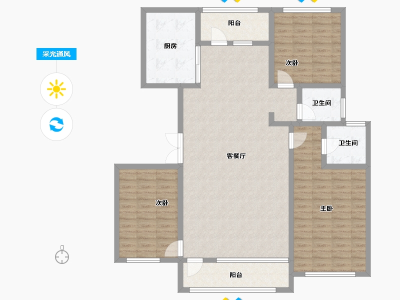 吉林省-辽源市-东丰县罗兰香谷·南山园-125.70-户型库-采光通风