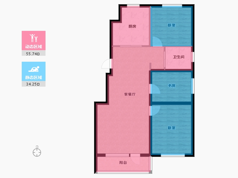 吉林省-延边朝鲜族自治州-万城·凯旋公馆-80.28-户型库-动静分区