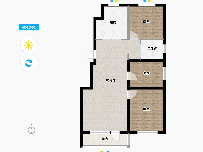 吉林省-延边朝鲜族自治州-万城·凯旋公馆-80.28-户型库-采光通风