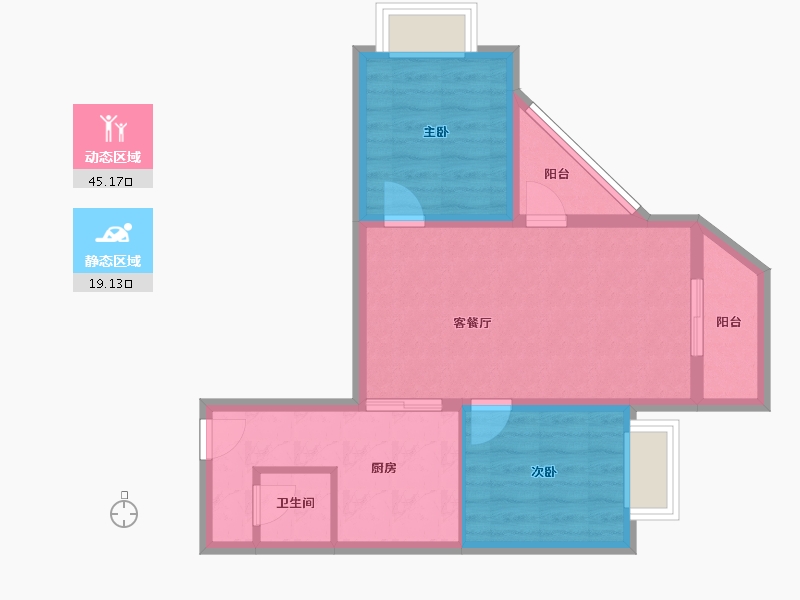 云南省-西双版纳傣族自治州-橡径云山-56.61-户型库-动静分区