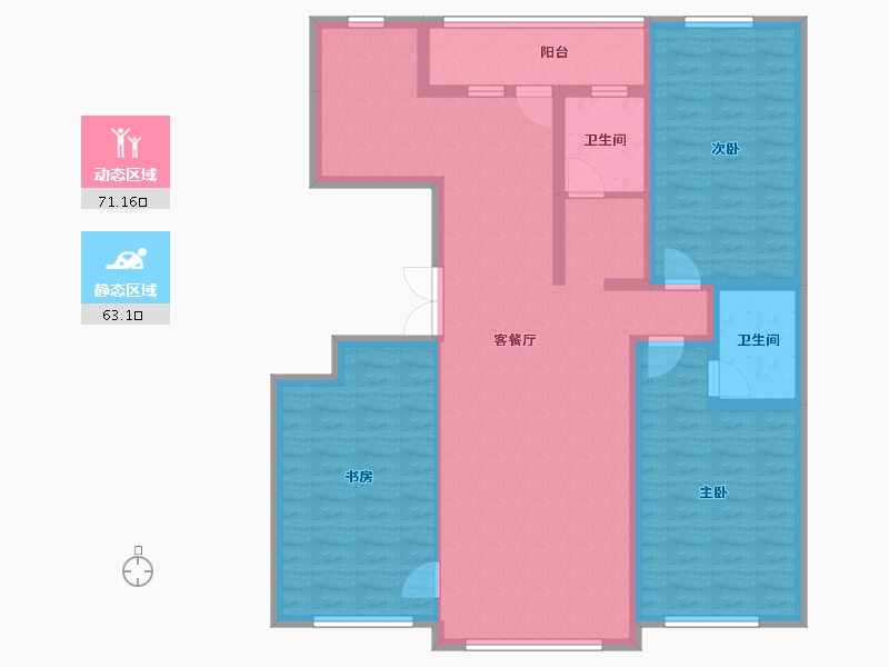 吉林省-辽源市-玉圭园御水丹堤-120.54-户型库-动静分区