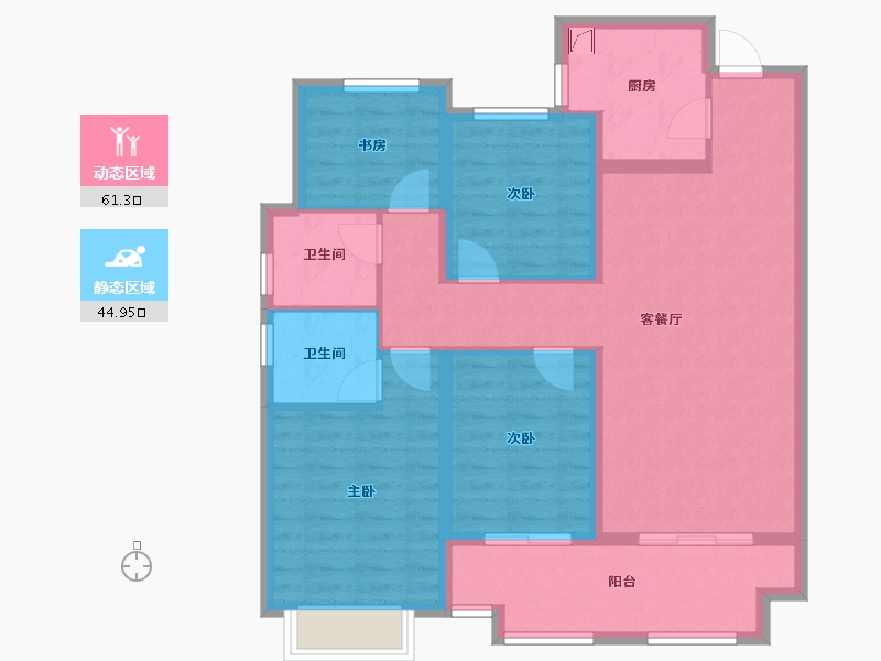 河北省-石家庄市-金辉优步悦山-94.63-户型库-动静分区