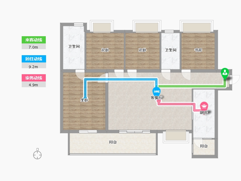 湖南省-邵阳市-香和南方花园-144.10-户型库-动静线