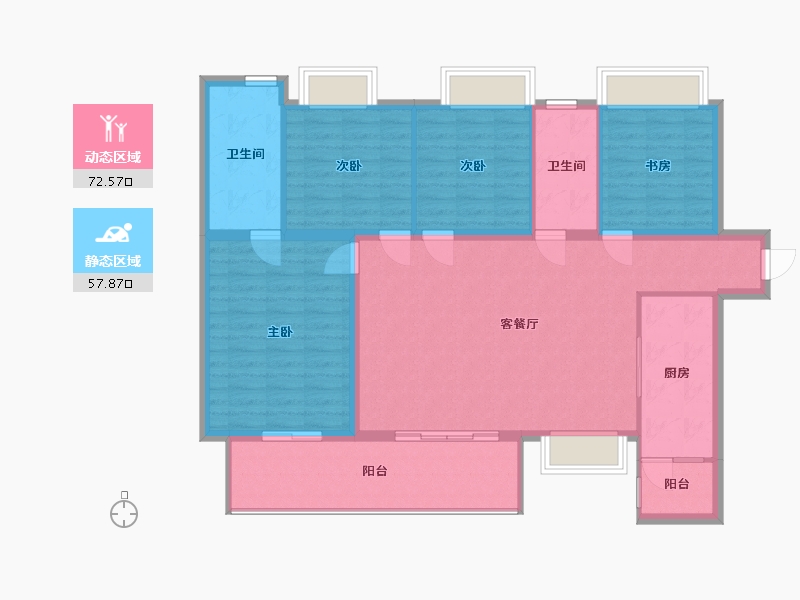 湖南省-邵阳市-香和南方花园-144.10-户型库-动静分区