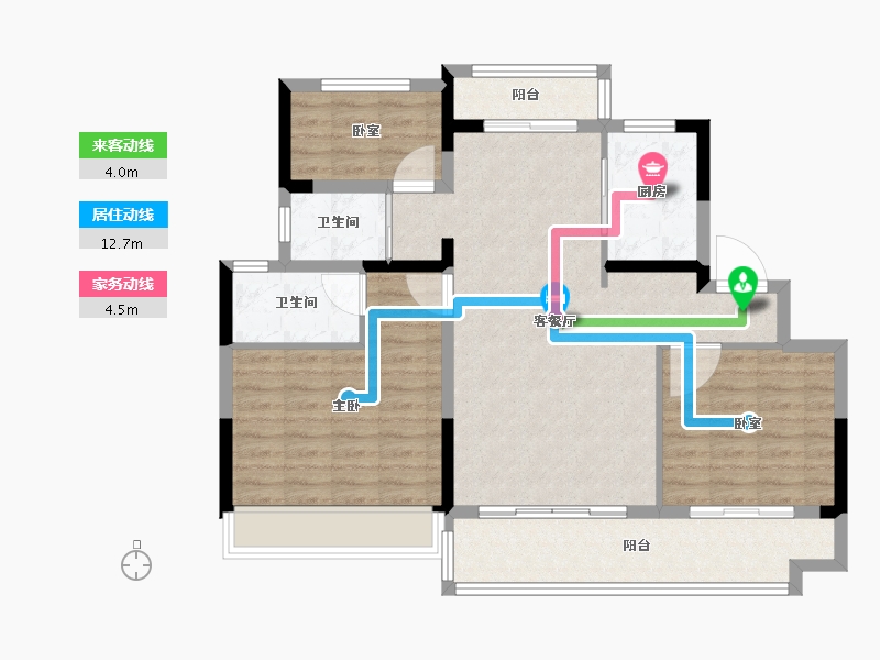 安徽省-宣城市-旌德碧桂园-94.41-户型库-动静线