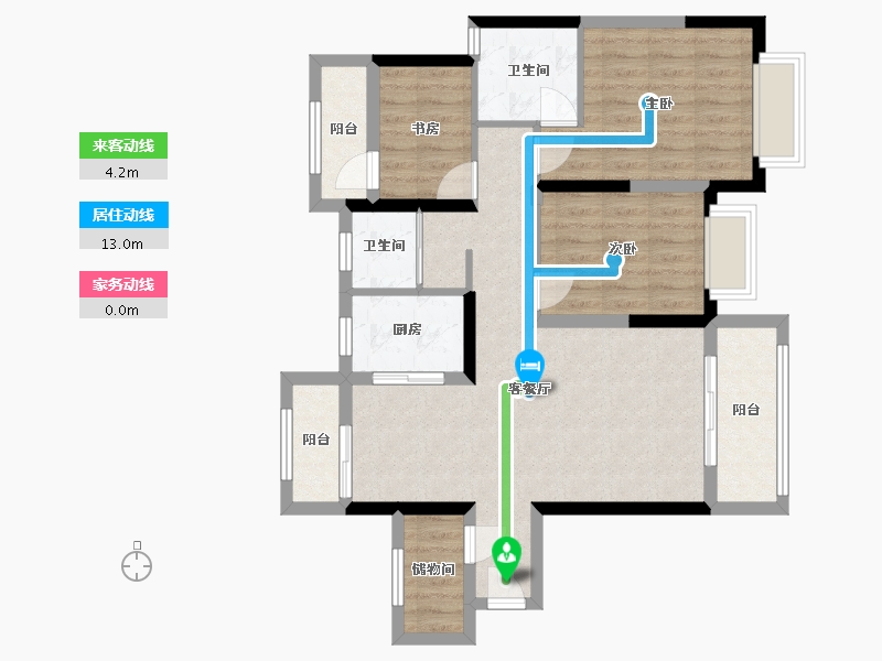 湖南省-长沙市-联诚雅郡-108.00-户型库-动静线