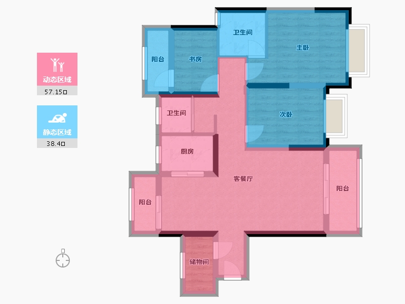 湖南省-长沙市-联诚雅郡-108.00-户型库-动静分区