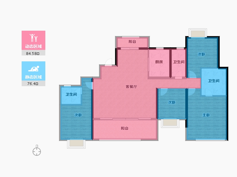 福建省-莆田市-联发融创龍德井壹号-145.76-户型库-动静分区