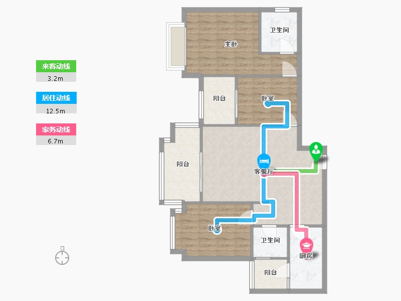 重庆-重庆市-时代都会-88.41-户型库-动静线