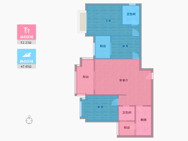 重庆-重庆市-时代都会-88.41-户型库-动静分区