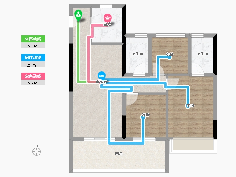 云南省-西双版纳傣族自治州-西双版纳碧桂园-77.24-户型库-动静线