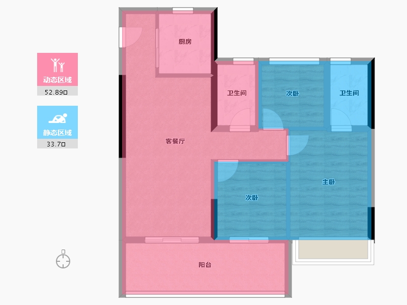 云南省-西双版纳傣族自治州-西双版纳碧桂园-77.24-户型库-动静分区