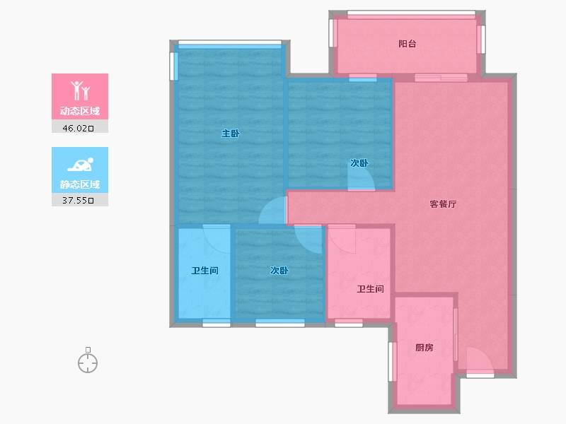 广西壮族自治区-南宁市-万科城-北区-76.00-户型库-动静分区