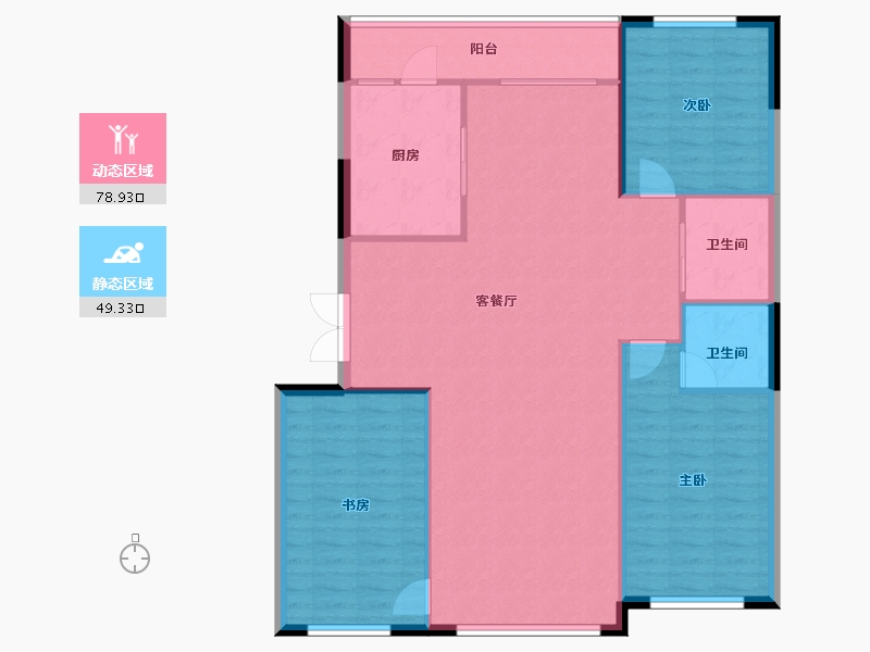 吉林省-辽源市-玉圭园御水丹堤-119.01-户型库-动静分区