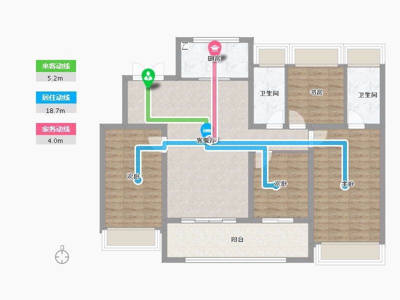 江苏省-扬州市-天赋星辰-102.41-户型库-动静线