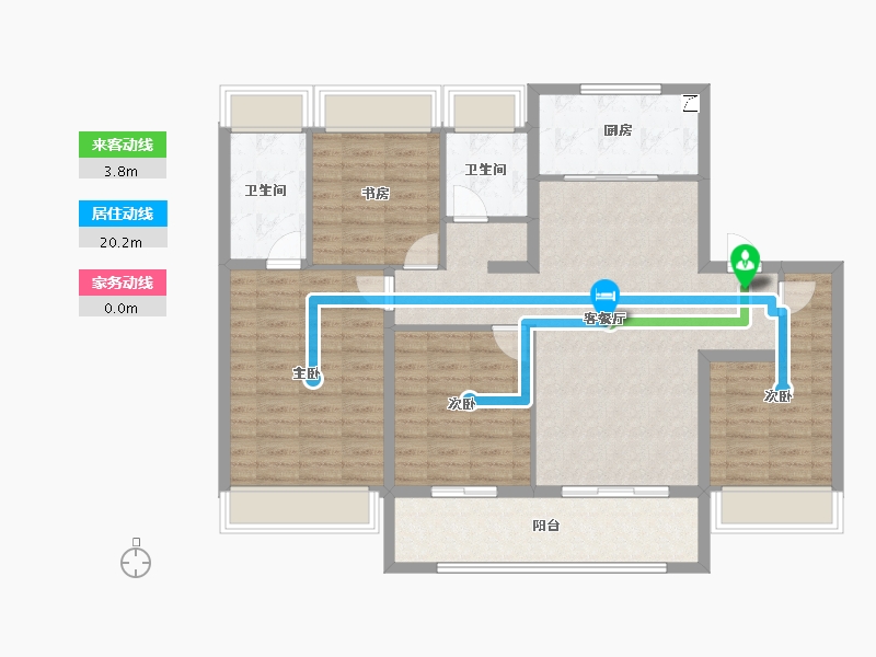 江苏省-扬州市-招商云萃-108.81-户型库-动静线