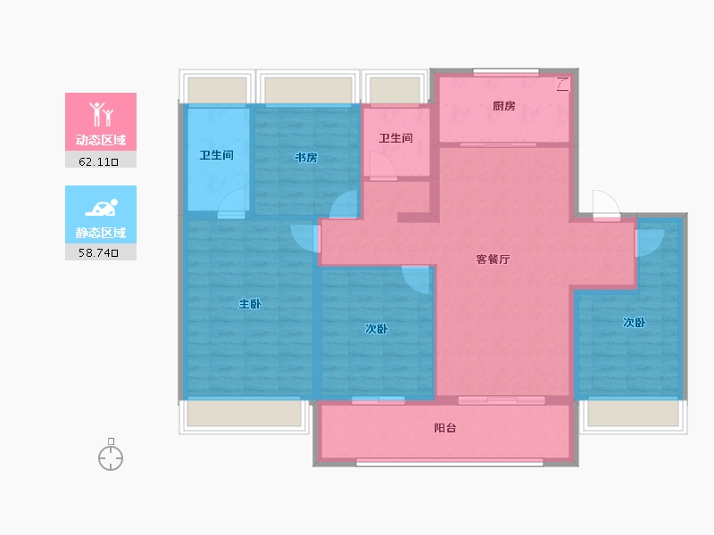 江苏省-扬州市-招商云萃-108.81-户型库-动静分区