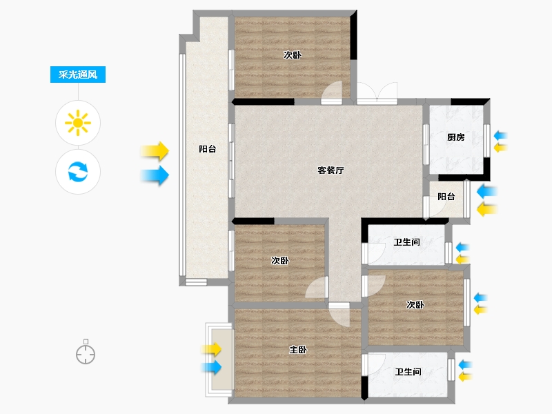 四川省-广安市-天立·澜悦府-115.81-户型库-采光通风