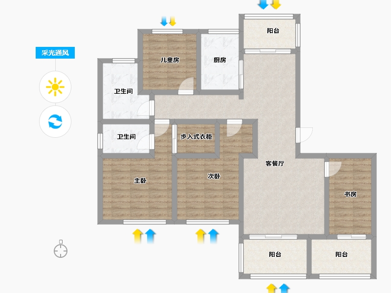 江苏省-苏州市-睿铂庭-112.37-户型库-采光通风