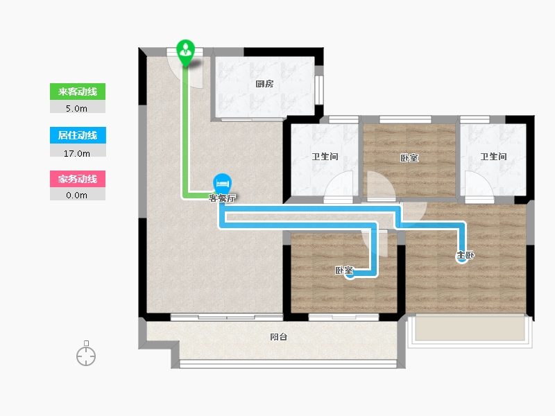 甘肃省-临夏回族自治州-碧桂园锦熙府-88.00-户型库-动静线