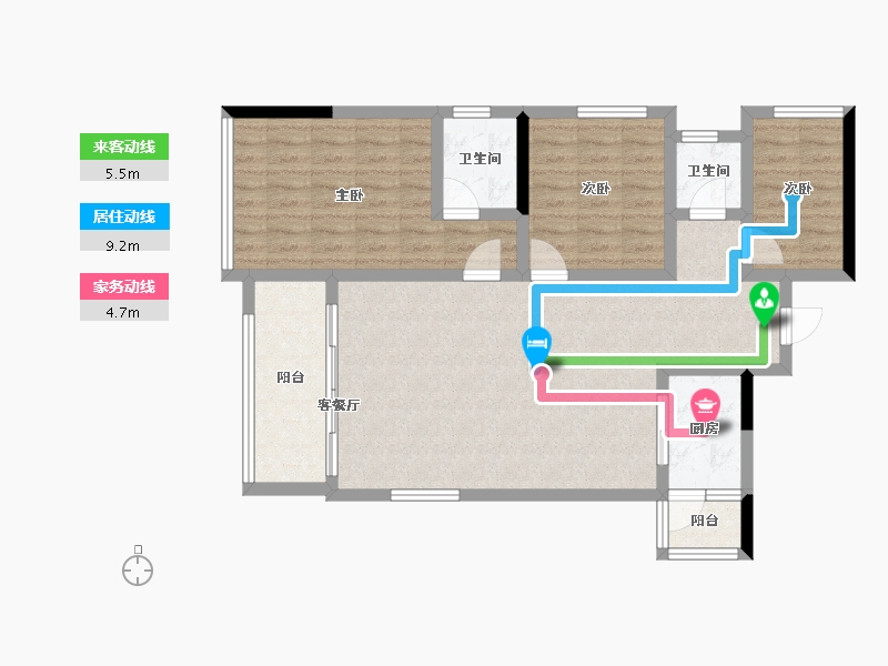 四川省-绵阳市-领地国际社区三期-89.09-户型库-动静线