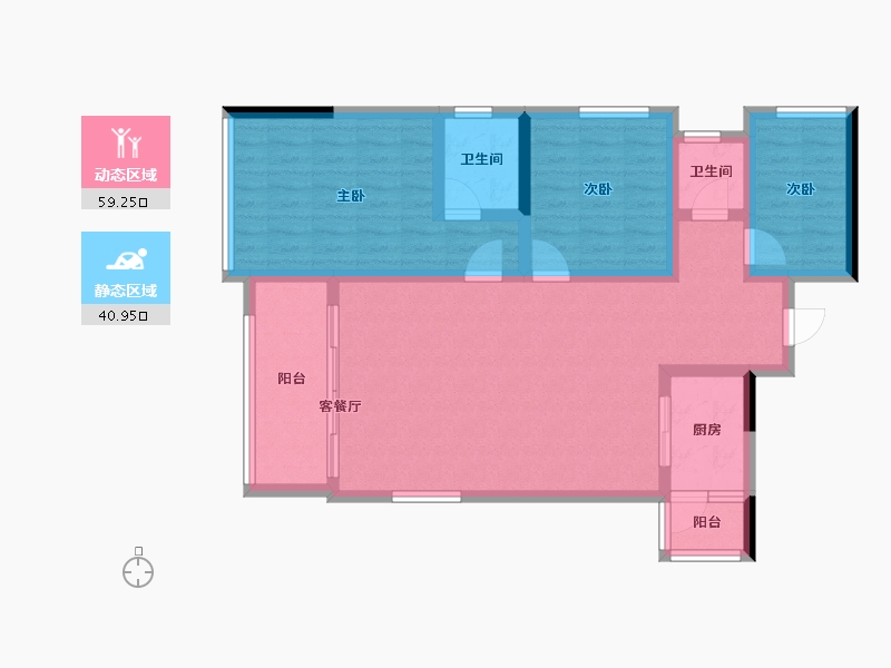 四川省-绵阳市-领地国际社区三期-89.09-户型库-动静分区