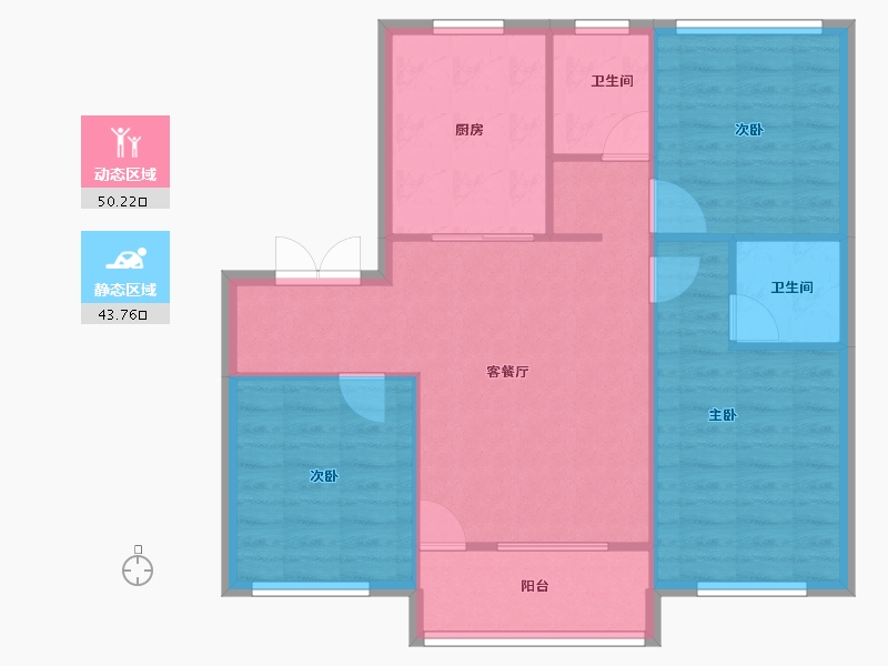 吉林省-辽源市-东丰县罗兰香谷·南山园-85.91-户型库-动静分区